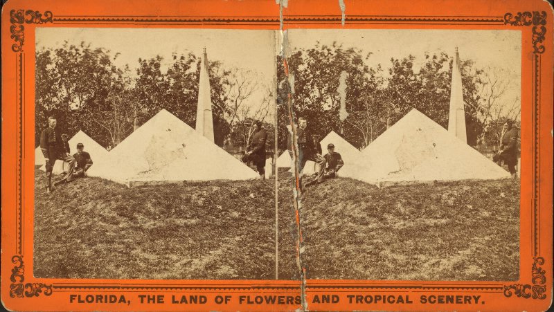 Pyramids of Major Dade and 107 of his Men, who were massacred at Fort Dade, Florida, by Osceola and his Band.